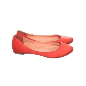 Zara Satin Orange Ballet Flats